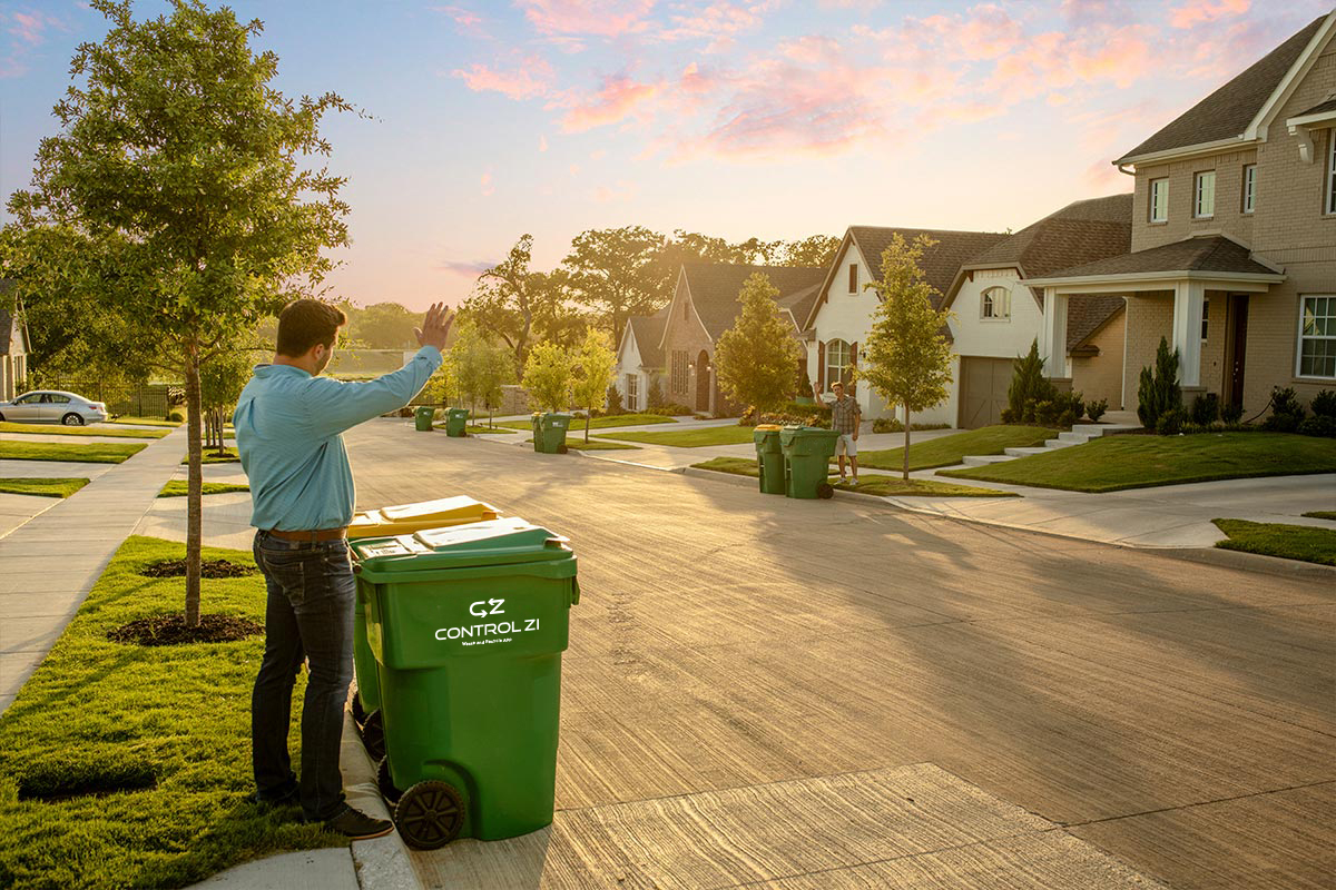 Waste Management Customer with Residential Toter Bins